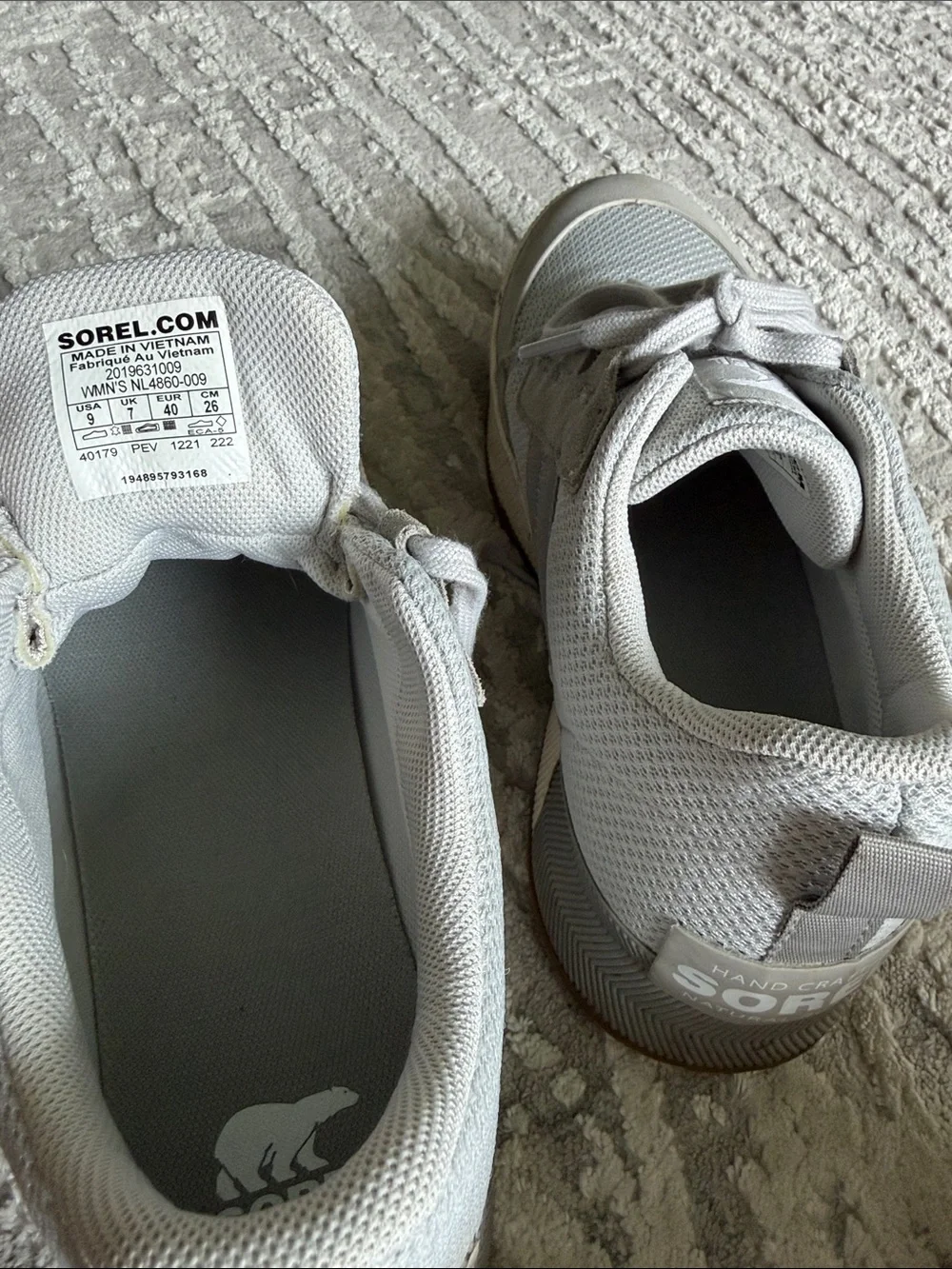 Sorel Woman's Light Gray and White Waterproof Sneakers